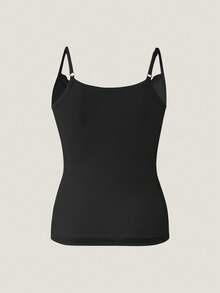 Women's Lace Patchwork Ribbed Camisole, Suitable For Autumn/Winter, Suitable For Casual And Formal Occasions - Comfortable Shaping, Elegant Solid Color Design