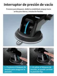 Soporte de teléfono para automóvil, soporte de teléfono para parabrisas de automóvil, Soporte para Teléfono Móvil de Tipo Ventosa para Montaje en Coche,Que Se Puede Extender, Acortar y Girar para Camiones Grandes,soporte universal rotatable 360° para navegación GPS,ventilación de aire, universal, manos libres, soporte para teléfono celular,Compatible con iPhone y Android. - Multicolor - Ver 4