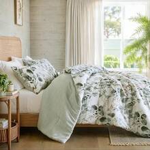 Lightweight Seersucker Botanical Comforter Set King Size, Reversible Design With Striped Print, Premiuicrofiber Bedding Set, Comforter And Sham Set, Green,24191359 - Iceberg Green - 查看 5