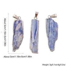 قلادة بسلسلة من البلورة الزرقاء الطبيعية، قلادة حجر خام مطلية بالذهب، مجوهرات شفائية للنساء، هدية رقيقة للاستخدام اليومي - متعدد الألوان - مشاهدة 5