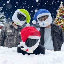 Cycling Helmet Accessories, Helmet Cover {Helmet Not Included}, Santa Hat, Christmas Gift - Green - View 1
