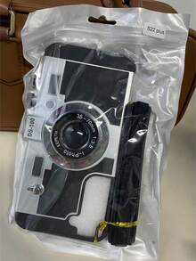 Funda de teléfono en forma de cámara 3D cruzada divertida compatible con iPhone 14 Pro Max, compatible con Apple 13 con cordón, compatible con iPhone 11/12/X/Xs/Xr/Xs Max resistente al agua, a los golpes y a los arañazos