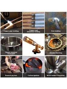 1 个丁烷喷灯、专业厨房喷灯、厨房点火器、用于汽车维修、焊接、焦糖布丁、寿司、煎炸、烘焙、烧烤、厨房小工具、烹饪配件（不含燃气和油）