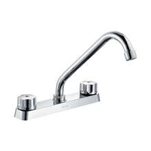 Llave Mezcladora para Fregadero, Grifos Llaves para Fregadero de Cocina, Grifo de Cocina, Cuerpo de Zinc, Cuello de Acero Inoxidable, Acabado Cromo Espejo, MX - SP - 80006 - Cromo Espejo 3 - Ver 2