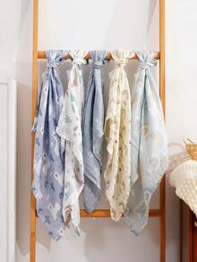 5 件装竹纤维平纹细布围兜 60*60 厘米 婴儿围巾手帕