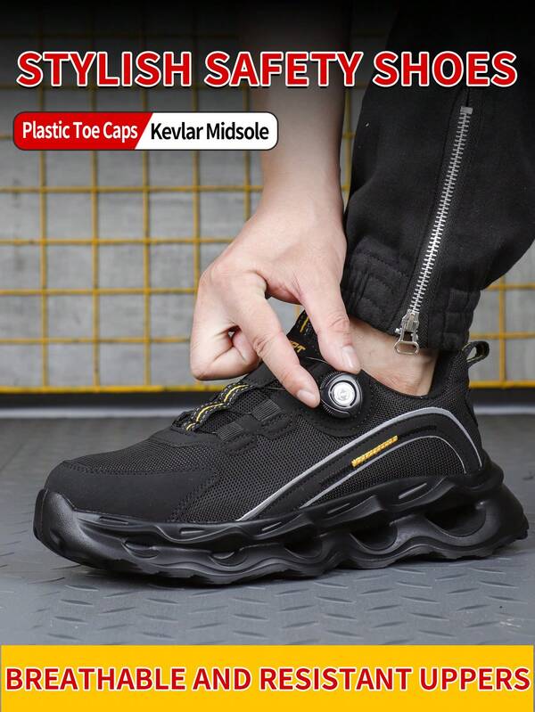 Neue Mode Herren Stahlkappe Anti-Durchstich atmungsaktive leichte unzerstörbare Sicherheitsschuhe Arbeitsschuhe Geruchsbeseitigung weiche Sohle Arbeitssicherheitsschuhe Herren Stahlkappe durchstichhemmend rutschfest Arbeitssicherheitsschuhe