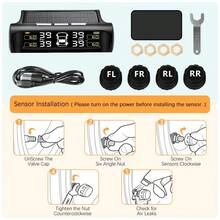 RV Tire Pressure Monitoring System -TPMS Tire Pressure Monitor With 6 Sensors,M12-3 TPMS Solar Charge & USB Color LCD Display, 0-9.9BAR/144PSI Range, 6 Alarm Modes For RV/Trailer/Truck - Model 1 - View 6