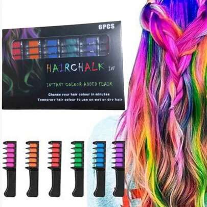 12/10/6 Colors Hair Chalk Set,Temporary Hair Dye Tools,Hair Chalk Combs Washable Temporary Color ,Hair Chalk Applicator For Instant Hair Dyeing ,Easy Application, Rinses Out Effortlessly For All Hair Types , Healthy, Perfect For Halloween, Day Of The Dead, Christmas, And Cosplay Girls' Birthday, Halloween, Christmas Gifts & Toys Holiday Hair Accessories Vibrant Packaging Hair Accessory Products