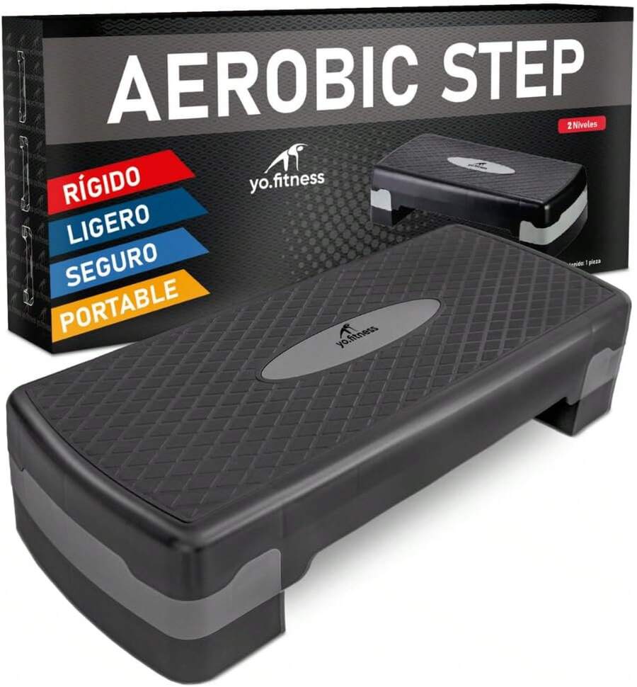 Plataforma de Aeróbic con 2 Alturas| Escalón de aeróbicos y fitness| Plataforma Gym para Ejercicio en Casa| Incluye eBook con Rutinas de Ejercicio - 1 - Ver 1