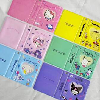  Álbum de almacenamiento Sanrio Hello Kitty Kuromi Cinnamoroll, álbum portador de tarjetas, Mi Melodía, portador de tarjetas de 3 pulgadas, colección de mini tarjetas, regalo de aniversario