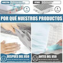 Protector de Colchn Cmodo y Transpirable, Protector Cubre Colchn Impermeable para La Proteccin del Colchn, Resistente A Los caros del Polvo Gris, King - Gris - Ver 6