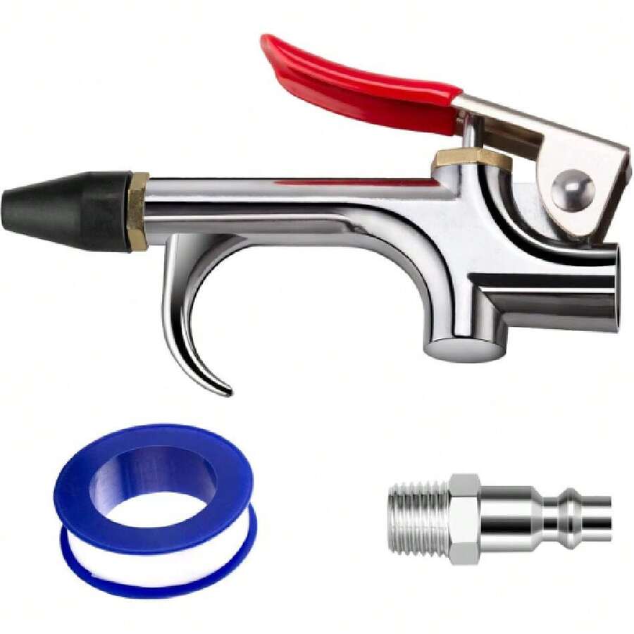 2-Way Connection Air Nozzle Blow Gun, Rubber Tip Air Nozzle With 1/4 In Standard Quick Fitting, Air Compressor Accessories Air Blower Gun For Air Inflation And Dedusting,24274068 - Black - View 1