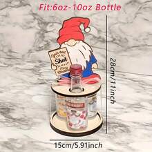 1pc Mini Wine Rack: Best Shot Mini Wine Bottle Holder, Penguin, Deer, Santa Claus Shaped, Seasonal Display, Holiday Decor, Holiday Design, Decorative Stand, Sturdy Construction, Faux Wood, Wine Glass Rack, Party Host, Home Entertainment, Valentine's Day, Wedding Season