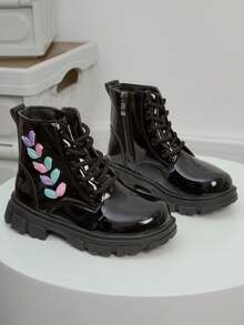 1 Pair New Colorful Woven Striped Clover Pattern Fashion Boots - Black - View 5