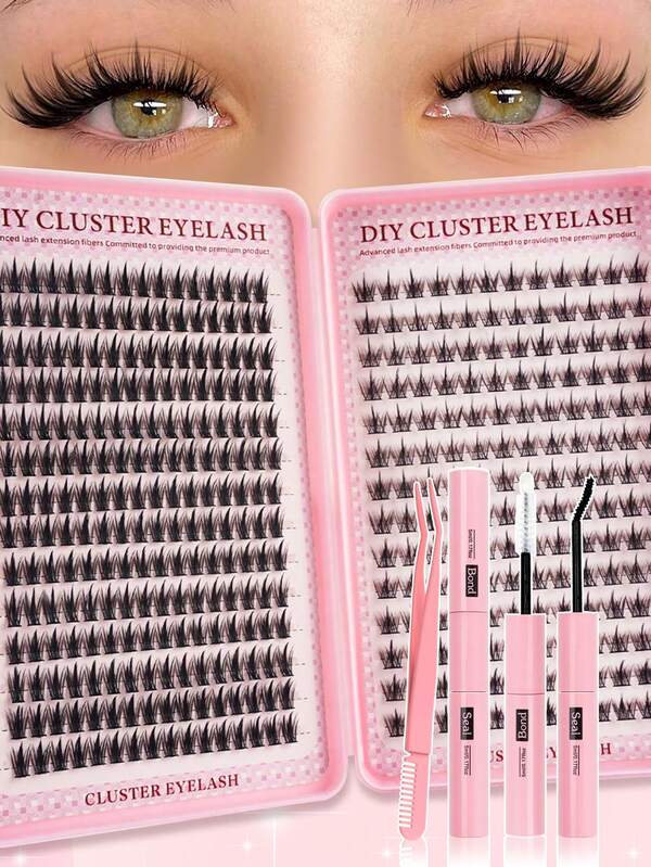 392 peças Encaracolamento D, Kit de Cachos de Cílios - Kit de Cachos de Cílios, Kit de Extensão de Cílios, Adesivo e Selante de Cachos, Extensões de Cílios em Cachos, Kit de Extensão de Cílios DIY em Casa, Cílios Postiços, Kit de Cachos de Cílios, Cílios, Cílios Postiços