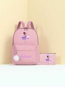 Personligt balettryggsäckset, perfekt för unga dansare och sagolika entusiaster. Ryggsäcken och matchande påse kan anpassas med namn. Den rymliga ryggsäcken rymmer läroböcker, dansskor och skolmaterial. - Multifärgad - Visa 14