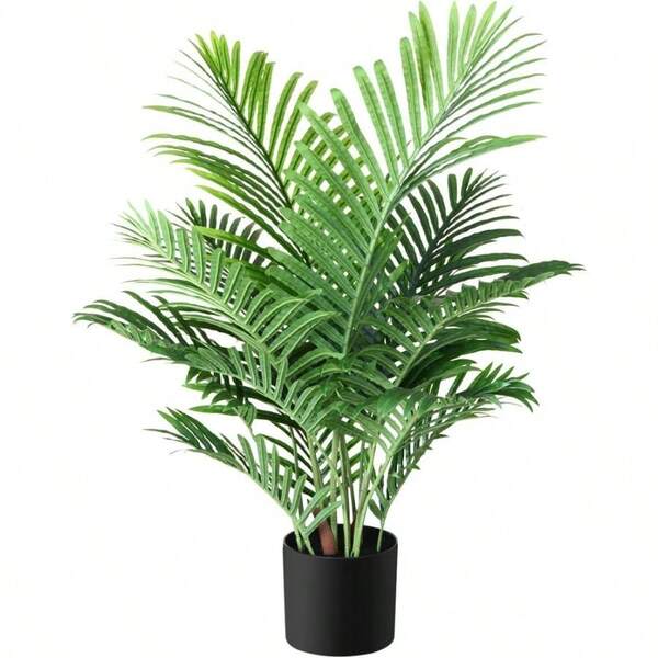 Fake Majesty Palm Plant 3 Feet Artificial Majestic Palm Faux Ravenea Rivularis In Pot For Indoor Outdoor Home Office Store Great Housewarming Gift