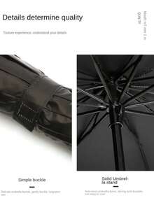 1 Pieza Paraguas plegable grande a prueba de viento y agua con protección solar - Diseño reforzado, de doble propósito y compacto, paraguas plegable triple, protección UV, adecuado para negocios, viajes, estudiantes y parejas - Protección contra el viento y la lluvia, paraguas a prueba de lluvia y viento, de viaje