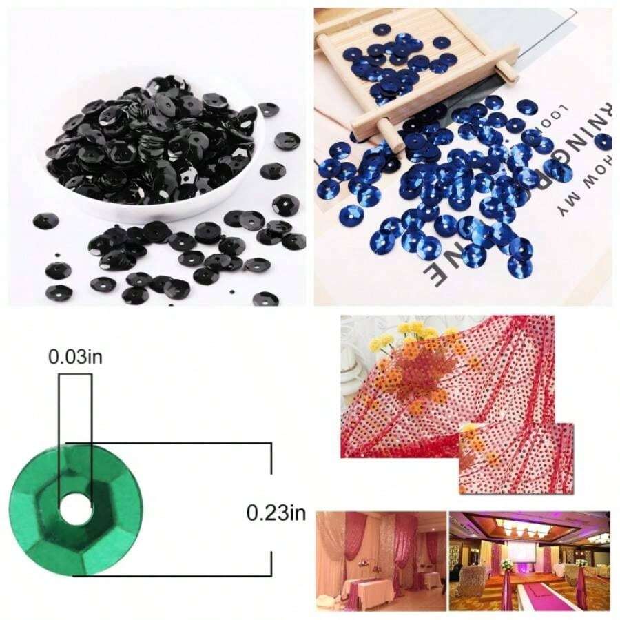 9460 PCS Cup Sequins Bulk, Mixed Colors Loose Sequins Embroidery Crafts 6MM Spangles With Holes Sewing Making - 6 Mm-9460 Pcs - View 1