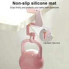 5-Abnehmbare Schultaschenhaken - geeignet für Schüler, um Taschen an der Seite der Schultische aufzuhängen - Rosa (5 Stück) - Übersicht 2