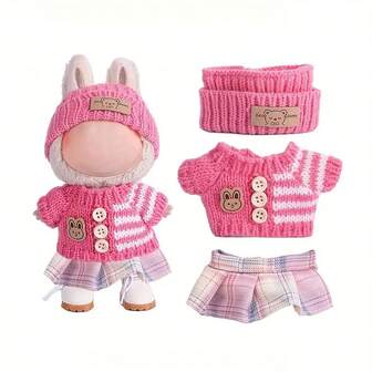 Outfit Clothes For 6.69 Inch Plush Toy Pet - Cute Casual Suit, Dress And Fluffy Apparel