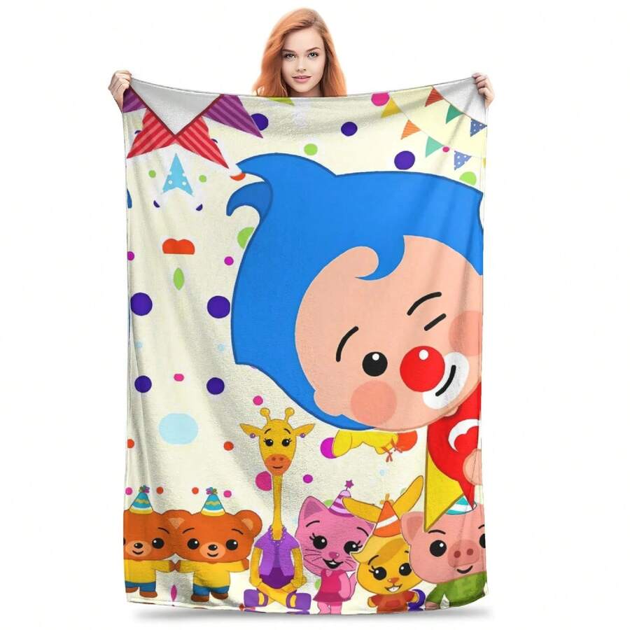 Cute Cartoon P-Plim Plush Blanket Girls Boys  Flannel Throw Blanket For Couch Bed Soft Custom Quality Bedspread Birthday Gift.Webp (1) - Đen2 - Xem 1
