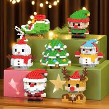 ZOULEBAOBEI Christmas Series Christmas Tree Building Blocks Reindeer Bells Beads Puzzle Toys, Best Christmas Gift Mini Christmas Character Building Block Toys, Christmas Santa Claus, Christmas Train, Snowman, Christmas Tree, Reindeer, Christmas Themed Toys, DIY Children Toys, Christmas Gifts - Christmas Series - View 1