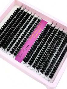 280 Bundles 14 Lines 80+100pcs 0.07mm Fine Mink Eyelash Extensions Mix Length 10-18mm 3D Russian Volume Individual Cluster Makeup Black Fake Eyelasheslash Clusters,Eyelash Clusters,Individual Eyelashes,Lashes,Fake Lashes - 黑色 - 查看 4