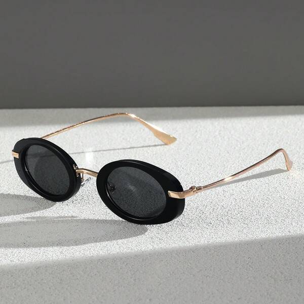 1 Pair Bohemian Style PC (Polycarbonate) Full Frame Oval Retro Glasses, Suitable For Spring, Summer, Autumn And Winter, Suitable For Photography And Gifts, Simple And Versatile