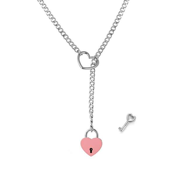 925 Silver Gothic Style Heart, Star Punk Necklace Jewelry