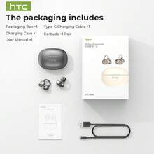 HTC NE55 AI 夹式翻译耳机，支持 135 种语言实时翻译，超长续航，高清音质，适合运动和旅行，轻巧便携，做工精良，专业翻译设备，商务人士的理想之选。 - 紫色 - 查看 5