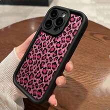 Fashionable And Bold Hot Pink Leopard Print Black High Quality Phone Models 11, 12, 13, 14, 15, 16 Pro, Plus, X, XR, XS, XS,, 8 Plus With Precise Cutouts, Shockproof Soft, And New Year Gifts. Soft Silicone Vibe, Hardcore Drop Defense. - 1pc - 查看 7