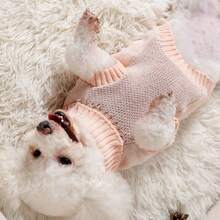 1件跨境流行圣诞新款秋冬狗/猫衣服，保暖宠物针织毛衣 - 粉色 - 查看 14