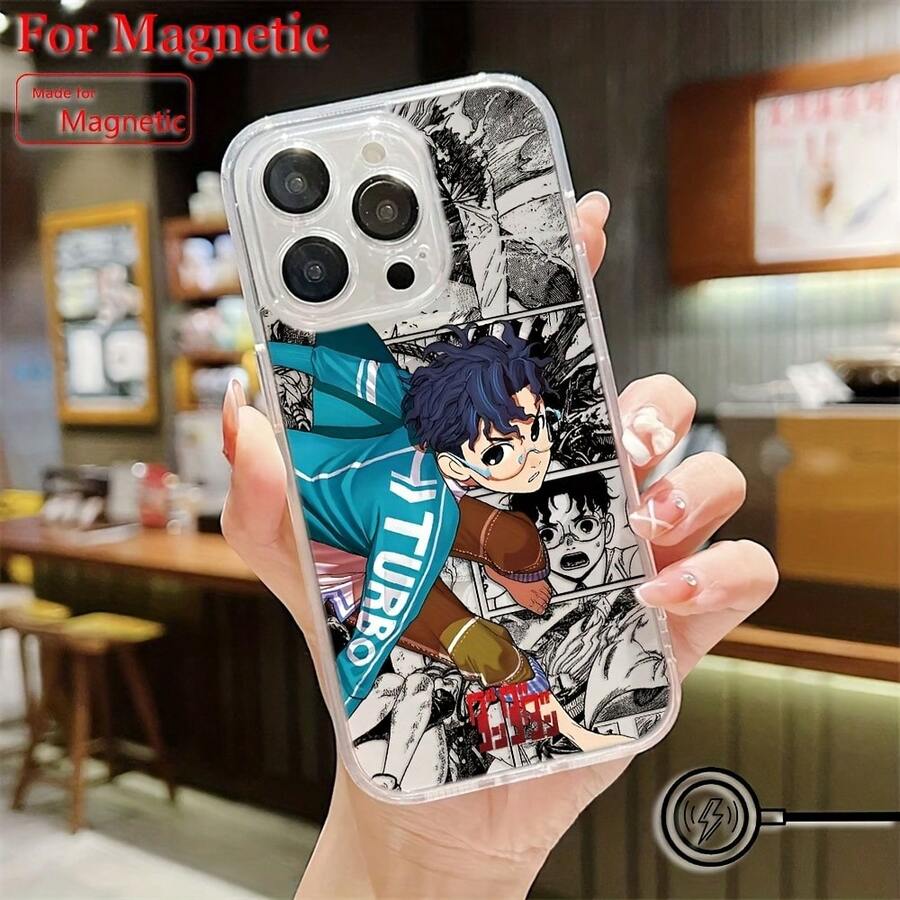 Funda de teléfono de anime Cute D-Dandadans para iPhone 17 16 15 14 13 12 11 Pro Max Air Mini XR XS X 7 8 Plus, cubierta trasera transparente magnética anti-caída de TPU suave, productos periféricos de anime, estilo lindo, carcasa flexible, funda protectora ligera, coleccionista, entusiasta de anime - Mezcla de colores - Ver 1