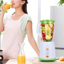 Licuadora versátil 15L verde batidora de vaso jugos smoothies mezclador alimentos procesador cocina multiusos resistente motor potente fácil limpiar preparar bebidas alimentos frescos - Verde - Ver 5