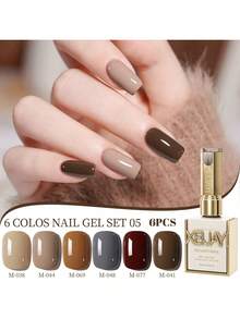 XEIJAYI 15ML 6-Color Nail Gel Polish  - Vibrant Long-Lasting Gel Colors For Women's Salon & DIY Manicure, Professional LED Cure With Chip-Resistant & Glossy Finish, Perfect Gift For Nail Art Lovers - 彩色 - 查看 5