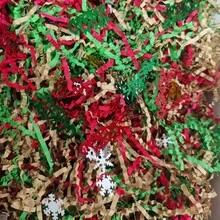 100g Papel Crepom Ondulado para Caixa de Presente e Enchimento de Cesta, Decorado com Diferentes Elementos de Feriado (Halloween, Natal, Aniversário, Casamento, etc.) e Lantejoulas, Adequado para Preencher Diversos Presentes - Multicolorido - Visão 9