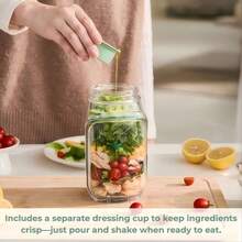 1pc Salad Storage Box - Simple And Modern Style. Integrated Design, Large Capacity, Portable Compartmentalized Structure, Made Of Polypropylene Plastic. Transparent Box + Separate Sauce Compartment + Detachable Lid. Side-Opening Sealed Salad Bowl For Portable Lunch Box. Suitable For Office Personnel's Meal Preparation / Fitness Light Food / Outdoor Picnic / Student Takeout / Daily Food Storage. - Multicolor - View 3