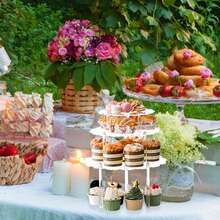 1 Set Acrylic Dessert Stand, Round Cake Display Rack, Transparent Exhibition Shelf For Birthday, Wedding - Clear - View 4