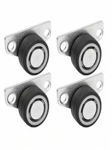 4Pcs Silent Rubber Casters, Drawer Wheels, For Furniture, Kitchen Cabinet Table ,Of Side Installation Low Profile Replace Wheel - Multicolor - View 9