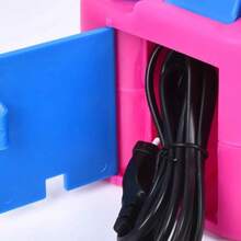Bomba de globos eléctrica portátil con boquillas dobles para decoraciones de fiestas, CA 110V-120V, liviana y fácil de usar, diseño rosa y azul, incluye modos manual y automático para inflar globos rápidamente. - Rosa Fucsia - Ver 5