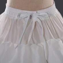 1pc Women's Casual Solid Color Petticoat, Adjustable Elastic Waist, 4-Layer Hoop Skirt, Breathable Fabric, Suitable For Bridal Dress And Everyday Wear