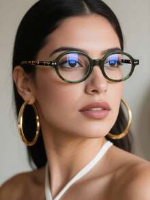 1 chiếc kính thời trang nữ gọng nhỏ hình bầu dục, kiểu dáng cổ điển, phù hợp để đọc sách hàng ngày, phối đồ và đi làm. - Nhiều màu - Xem 12