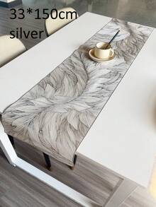 1pc 36" & 59" Length PVC Tablecloth Table Runner Home Decor, Waterproof Non-Slip Heat Resistant, Gold & Silver, Modern Farmhouse Style, Suitable For Living Room, Dining Room, Kitchen - Multicolor - View 10