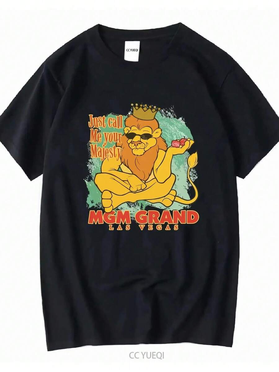 MGM GRAND LAS VEGAS HOTEL  LION  T SHIRT  2XL XXL Long Or Short Sves Vintage Washed Versatile - Đen 8 - Xem 1