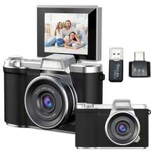 数码相机，1080P高清数码相机，拍摄数码相机，相机套装，180°翻转屏，8倍自动变焦，防抖，小巧便携，带读卡器，适合初学者，更适合作为生日、圣诞节和新年礼物