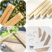 1 套 DIY 木制帆布担架框架 4 木条套件帆布画框用于画廊包裹油画油漆安装大担架条墙壁艺术装饰 30x40 40x50 40x60 50x70cm 12X16 16X20 16x24 英寸 20x40 英寸，易于组装圣诞礼物 - 彩色 - 查看 9