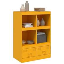 Highboard Senfgelb 67x39x95 cm Stahl - Gelb - Übersicht 3