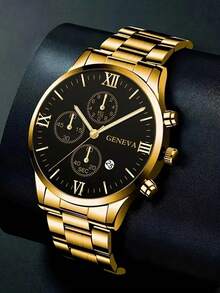 Alloy Quartz Men's High-End Luxury Watch Set, Electronic Sports Quartz Watch, Unisex Watch, Gift For Wedding - Multicolor - View 1