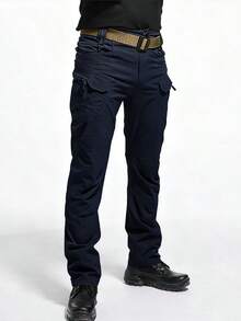 Pantalones Tácticos Impermeables de 10 bolsillos  bolsillos dobles profundos y bolsillos delanteros pequeños - Azul Marino - Ver 4